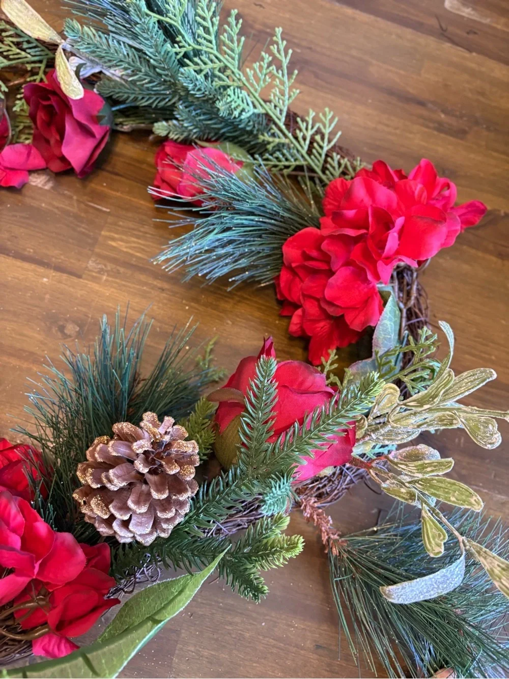 Martha Stewart 6ft Garland Holiday Rose Hydrangea Christmas Decor Pine New